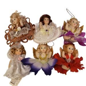 Vintage Porcelain Doll Christmas Ornaments Vintage Angel Porcelain Ornaments